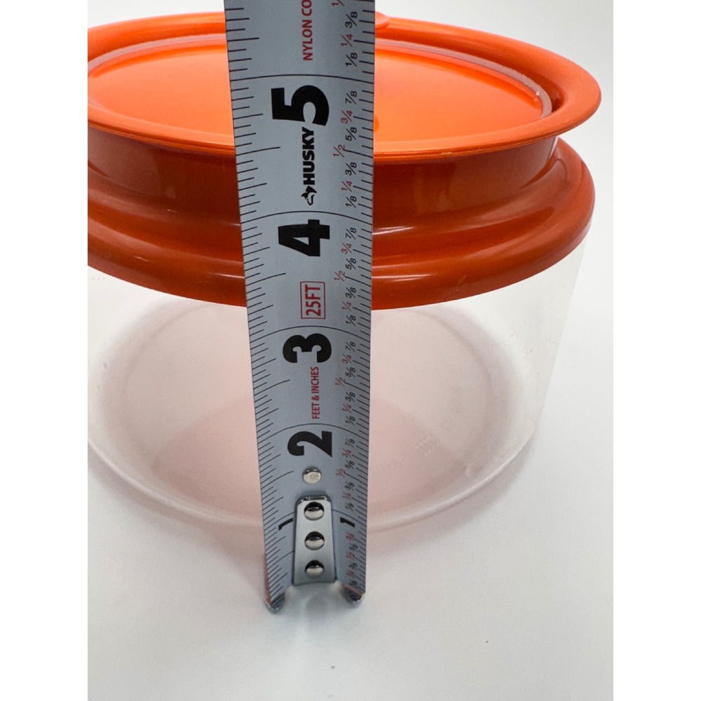 Vintage Tupperware Counterpart Canister Orange Lid Clear 1.5L 6.25 Cup 1330-7 - Picture 12 of 13
